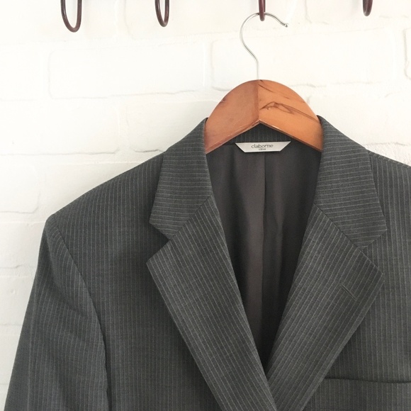 Marzotto x Claiborne Luxe Men’s Blazer Extrafine Merino Wool Pinstripe gray 40R - Picture 5 of 11